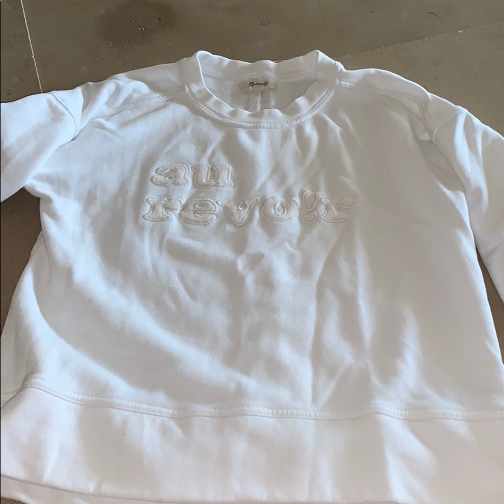 madewell white crew neck sweatshirt